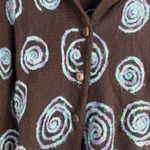 Sarah Spencer Lambswool Knit Swirl Artsy Cardigan Sweater Black Blue Size 2X Photo 3