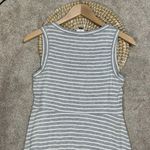 CAbi  Stripe Easy Tank Midi Shirt Dress Sleeveless Stretch Ruched Gray White S Photo 5