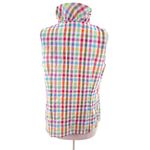 Lafayette 148  rainbow check ruffle neck blouse sz 10 Photo 1