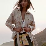 Free People NWT‎  Clyde Shirt Jacket Mineral Large Photo 4