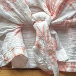 Pink and White Boxy Tie Front T Photo 2