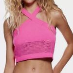 ZARA Chenille Pink Halter Top Photo 1