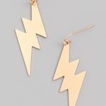 Gold Lightning Bolt Earrings Photo 0