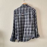 Miss Me  Vintage Plaid Southwestern Embroidered Button Down Top Western Rodeo Photo 3