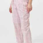 Urban Outfitters  Pink Gingham Paige Linen Pleated Pants Medium Photo 2