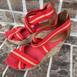 Merona Wedges Red Sandals Platform Cork Heel Womens 7.5 Photo 4