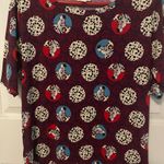 LuLaRoe  Red and Blue Dalmatian Print Short Sleeve Tee Photo 0