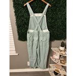 Free People NWT Salopette In Town Green Striped Overalls Sz Medium NWT Photo 4