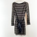 Banana Republic  Chevron Belted Bow Mini Shift Dress Metallic Gold Black 4 Photo 2