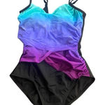 Miracle suit ombré color one piece bathing suit size medium Purple Photo 0