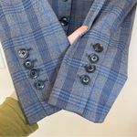 Marissa Webb | Plaid Waist Length Button Front Boy Blazer in Gray/Blue Sz Small Gray Photo 7