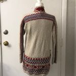 Lucky Brand  Knit Open Collar Cardigan S Southwestern Academia Boho Western Photo 1