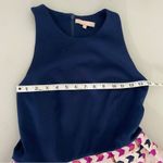 Hutch Anthropologie Blue Fit & Flare Metallic Arrowhead Short Mini Dress Size 8 Photo 5