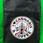 Handmade I Love Cannabis & Coffee Black Crossbody Purse Photo 0