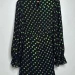 SALONI Rina Silk Blend Metallic Polka Dot Mini Sheath Dress Size 2 Black Photo 8