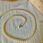 Seashell Peachy Pink Pearl Necklace Vintage “Sorcha” 30” Marquise Elegant Beachy Photo 0