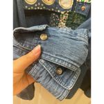 Handmade VINTAGE Denim Christmas Shirt Button Up Embroidered patchworks  4xL Photo 5