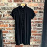 J. Jill Black Collared Button Front Shirt Dress Pima Cotton, S Photo 1