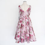 Adrianna Papell - Floral Boat-Neck Floral Jacquard Dress Photo 2