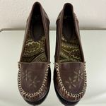 No Boundaries NOBO Vintage Y2K 2000s Brown Faux Leather Skip Academia Preppy Wedge Heels Photo 6