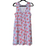 Crown & Ivy sz 10 sleeveless dress with pockets tropical palm tree striped flaw Photo 2