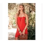 Sézane Sezane Ondine Red Strapless Dress bow tie front sz 36 US 4 Photo 1