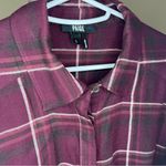 Paige  Joss Oversized Plaid long sleeve button up shirt maroon women’s size large Photo 10