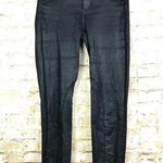 Madewell  Jeans Womens 26 Black Skinny Ankle Leather Coated Biker Moto Zip Pocket Photo 0