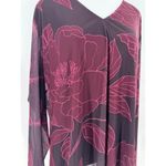 Les Serein Shirt Top Women’s Size XL Mesh Floral Y2K Long Sleeve Graphic 90’s​ Purple Photo 1