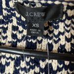 J.Crew NWT  Navy White Long Sleeve Textured Knit Wide Neck Sweater Extra Small Photo 4