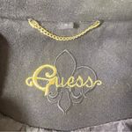 Guess Vintage  Black Double Breasted Wool Trench Coat with Gold Accents Photo 15