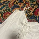 Forever 21  Ivory denim shred Lace-Up Dress Photo 3