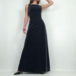 Vintage Shimmer Sleeveless Maxi Dress in Black | Size S Photo 7