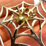 Two tone spider web pendant necklace Silver Photo 4