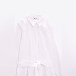 ZARA  Oyster White Bohemian Button-down Lapel Collar Trimmed Midi Dress Sz XXL Photo 5