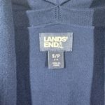 Lands End Cardigan Women SP Blue Rainbow Stripe Spring Pocket 100% Cotton Preppy Photo 6
