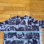 DAZY Figure & Letter Graphic Drop Shoulder Mesh Dress Black Grey White Sz M Size M Photo 8