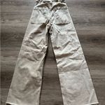 ZARA  Beige Tie Dye Flare Leg Distressed Denim Jeans Photo 2