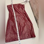 Wild Fable Red faux leather mini dress size XS bodycon sleeveless maroon zipper Photo 8