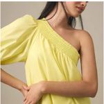 Maeve Anthropologie  NWT one shoulder yellow dress size L Photo 2