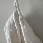 Anthropologie White tie wrap Smocked back crop Top adjustable spaghetti straps M Photo 6