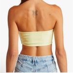 Good American Womens Yellow Faux Leather Bandeau Top NEW Size M Spring Summer Photo 3