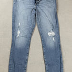 Universal Threads Universal Thread Womens Jeans 14 32R Mid Rise Skinny Distressed Frayed Hem Light Photo 0