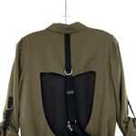 L.A.M.B. Gwen Stefani Olive Green Silk Shirt Dress New Photo 7