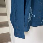 Free People  We The Free Tidal Stitch Button Down Shirt in Blue Photo 6