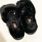 Dream Paris Dream Pairs Size 6.5/7 Black Fluffy Sherpa Slip On Platform Slides House Slipper Photo 4