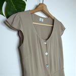 Aritzia Wilfred Capulet Cap Sleeve Button Front Dress in Beige Photo 9