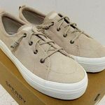 Sperry Womens  Top-Sider Crest Platform Serpent Ivory Leather Lace Up Sneakers 11 Photo 0