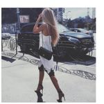 ZARA  WOMAN STUDIO DRESS WHITE SLIP LACE BLACK LACE DRESS size XS Photo 2