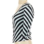 Anthropologie MAEVE Blue Stripe Front Zip Scoop Neck Cardigan Top Size XXS NWT Photo 5